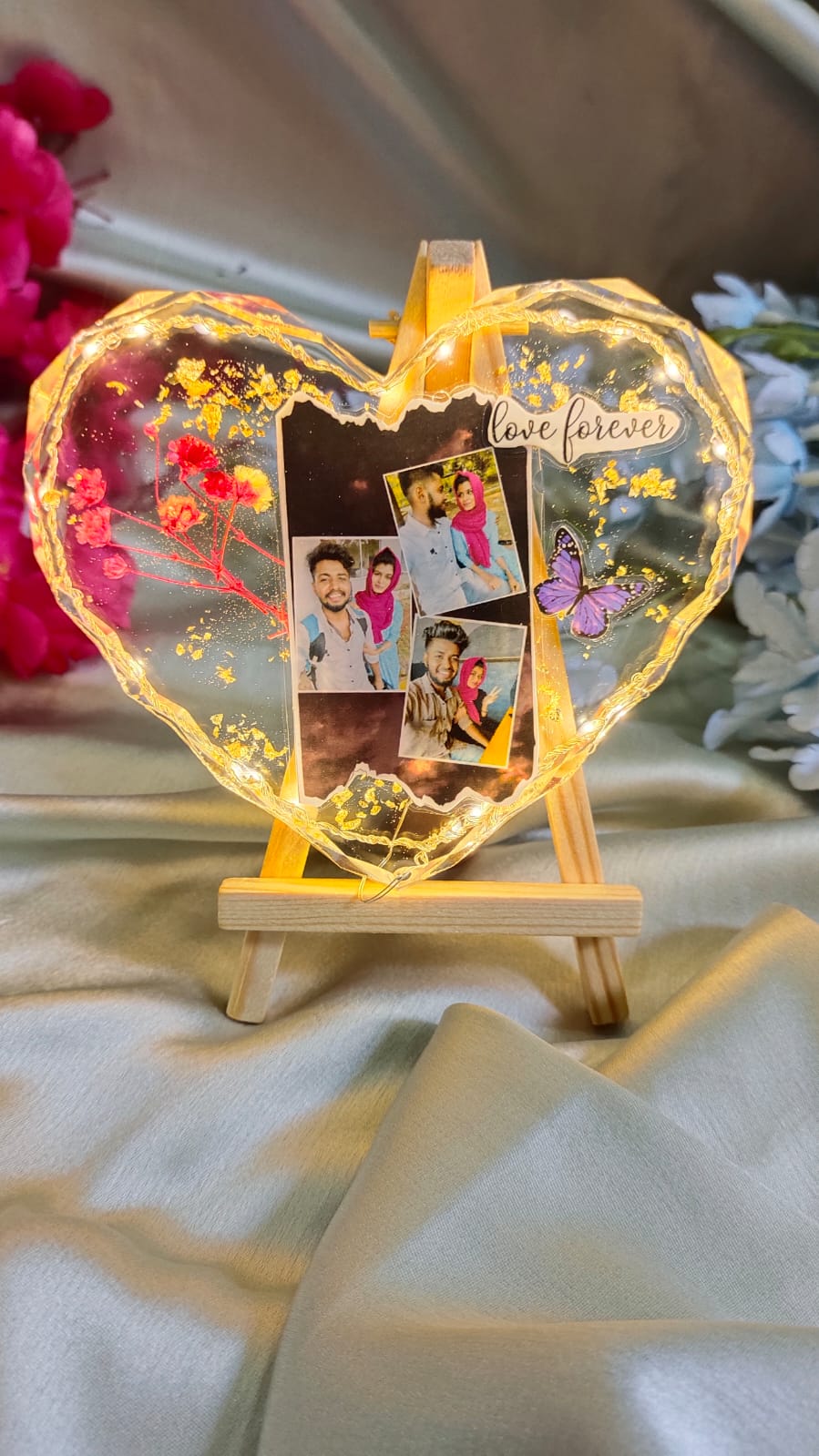 Diamond Cut Heart Resin Tabletop