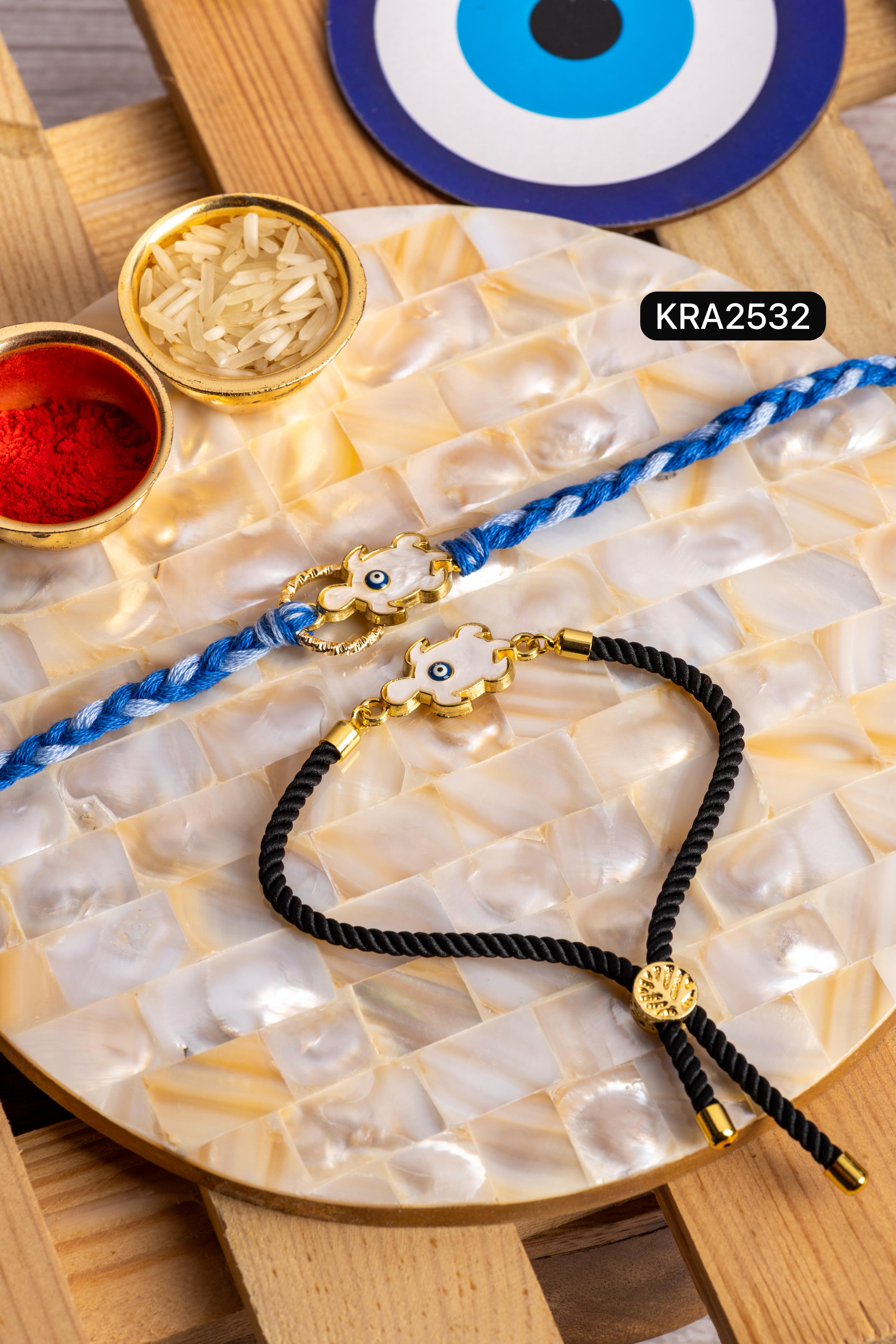 Evil Eyes Rakhi & Bracelet Cord Set (KRA2532)