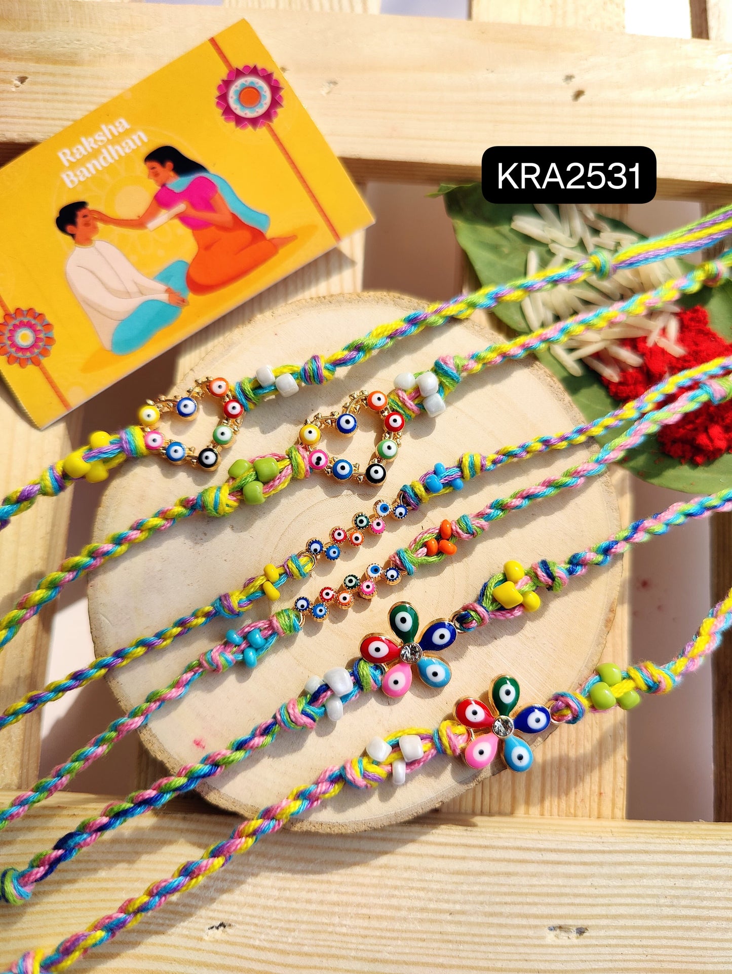 Evil Eye Boys & Girls Multicolored Rakhi (KRA2531)