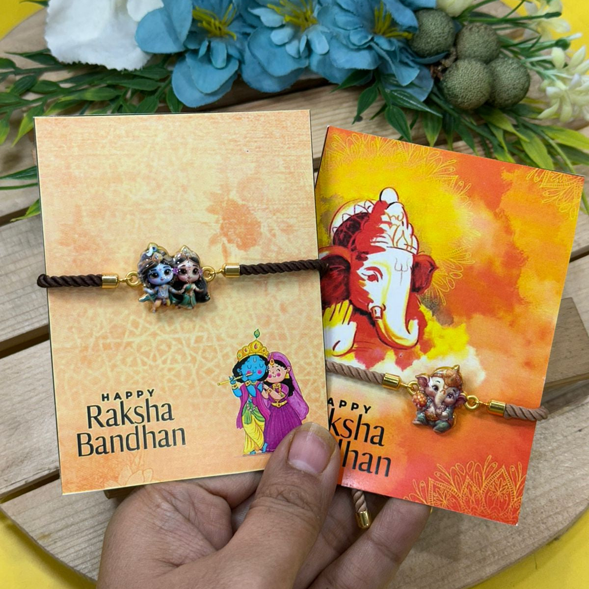 3D Metal Charms Rakhi For Kids & Elders With Adjustable Knob