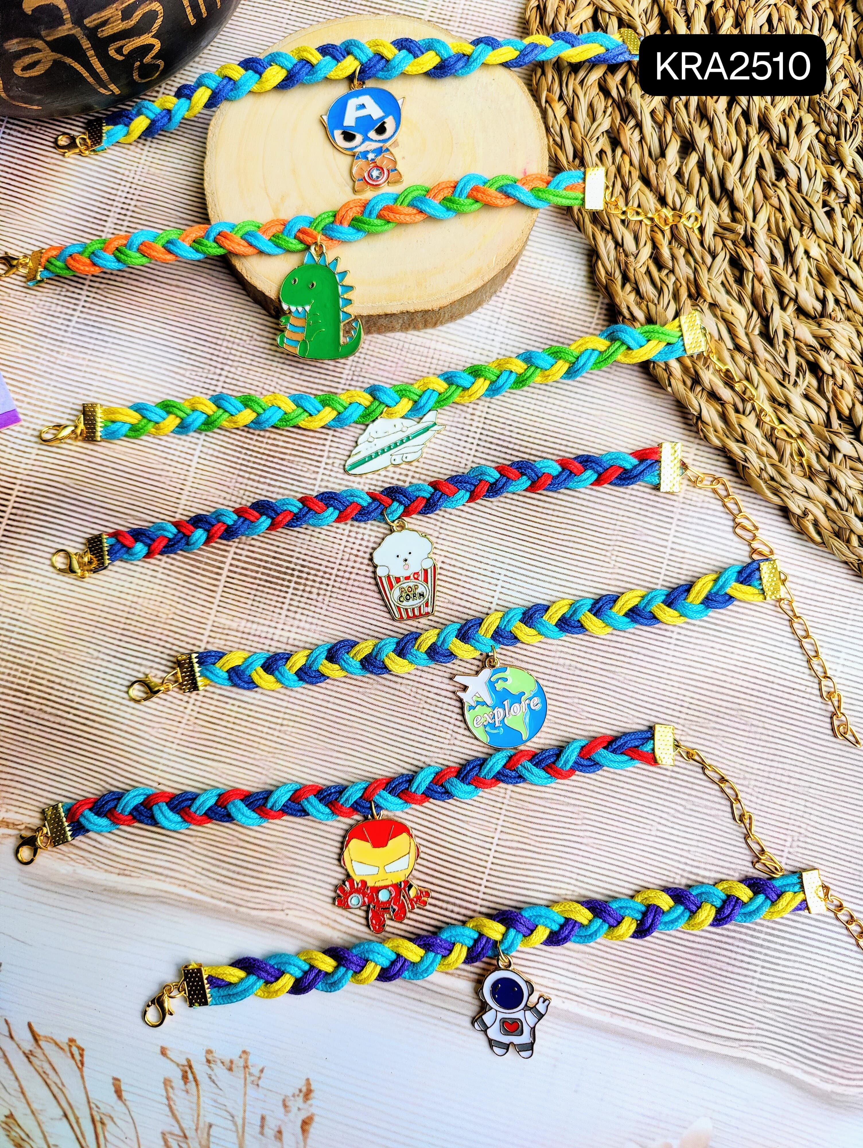 Hand Braided Leather Cords Kids Bracelets (KRA2510)
