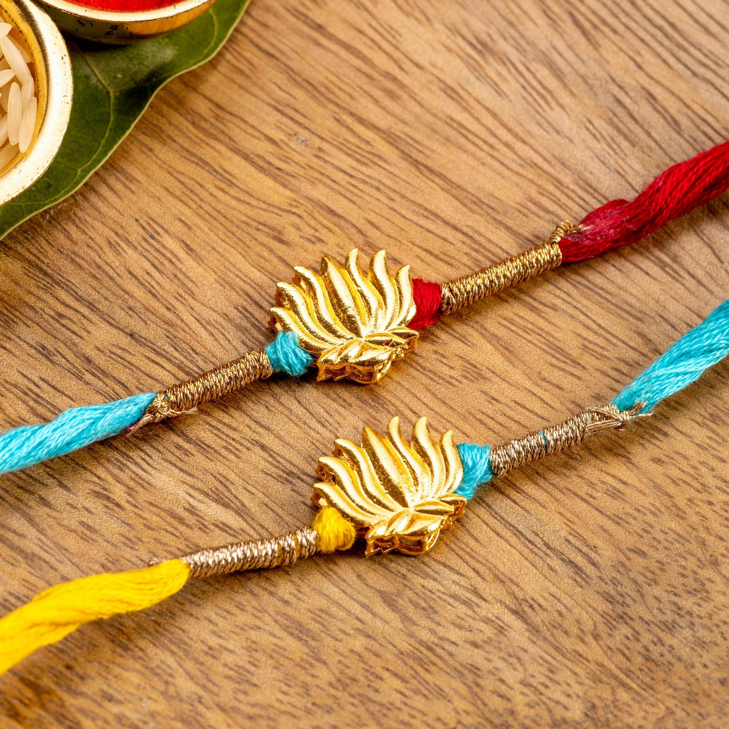 Lotus Rakhi With Tassels For Brother (KRA2554)