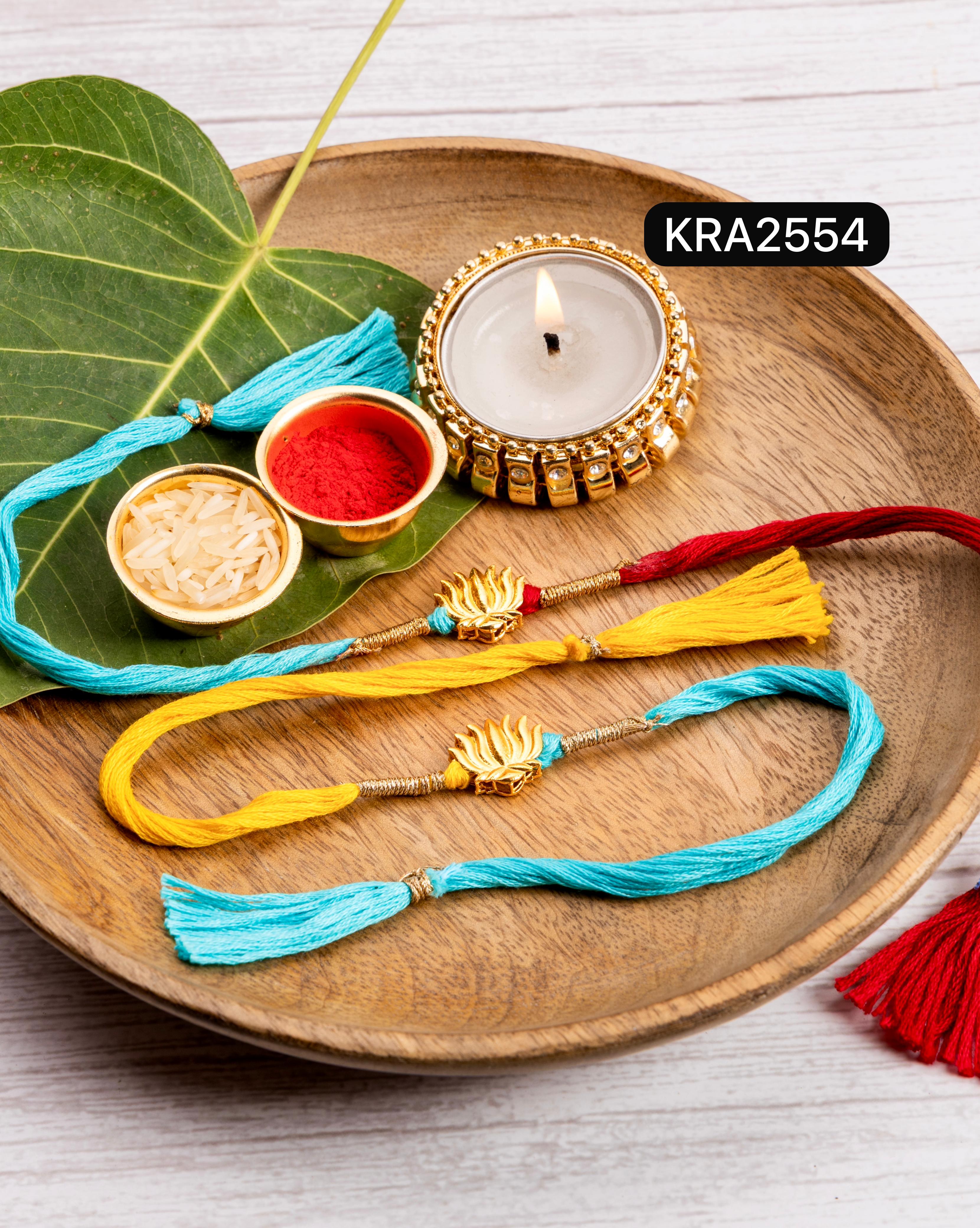 Lotus Rakhi With Tassels For Brother (KRA2554)