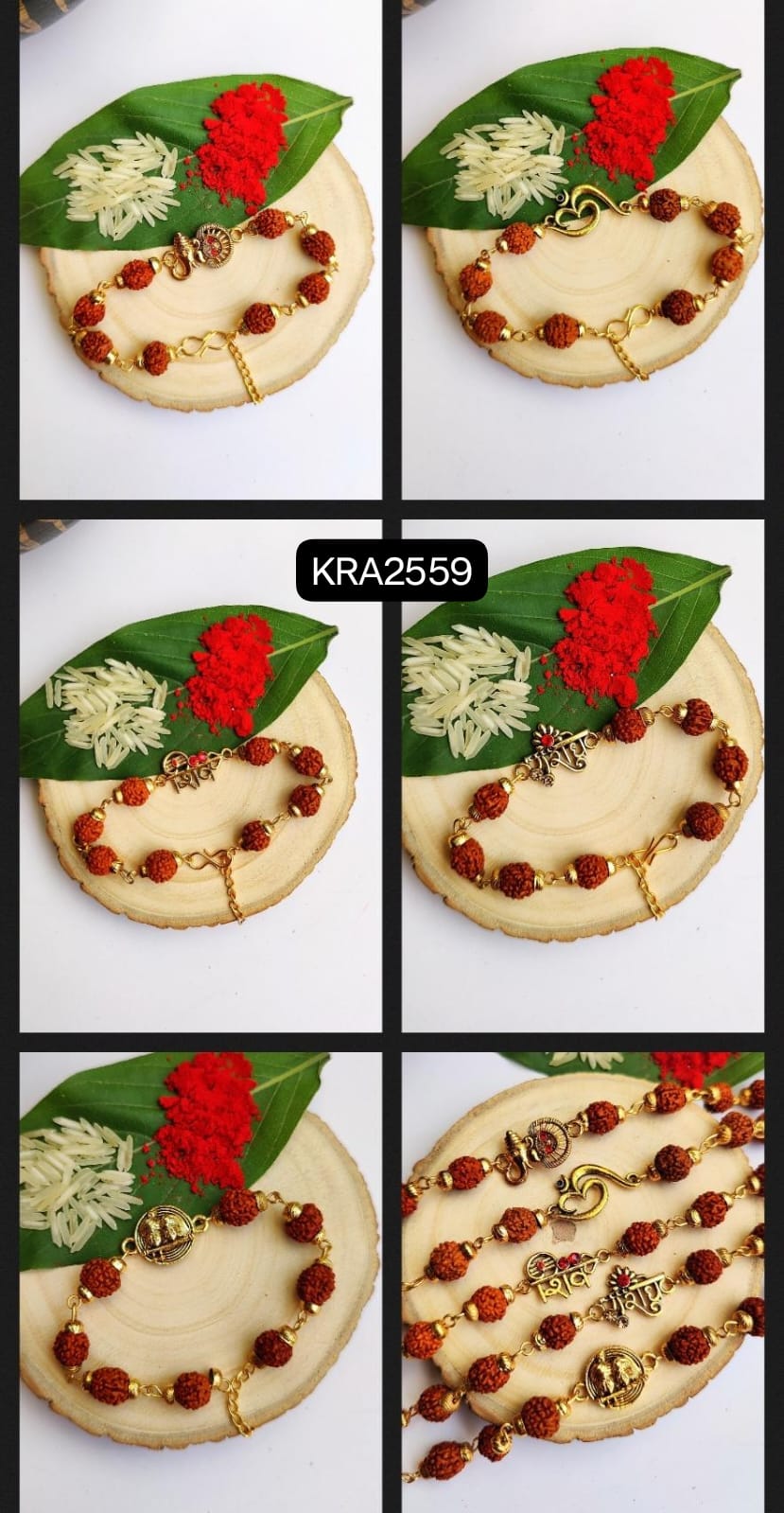Metal God Bracelets With OM Rudraksha Bracelet (KRA2559)