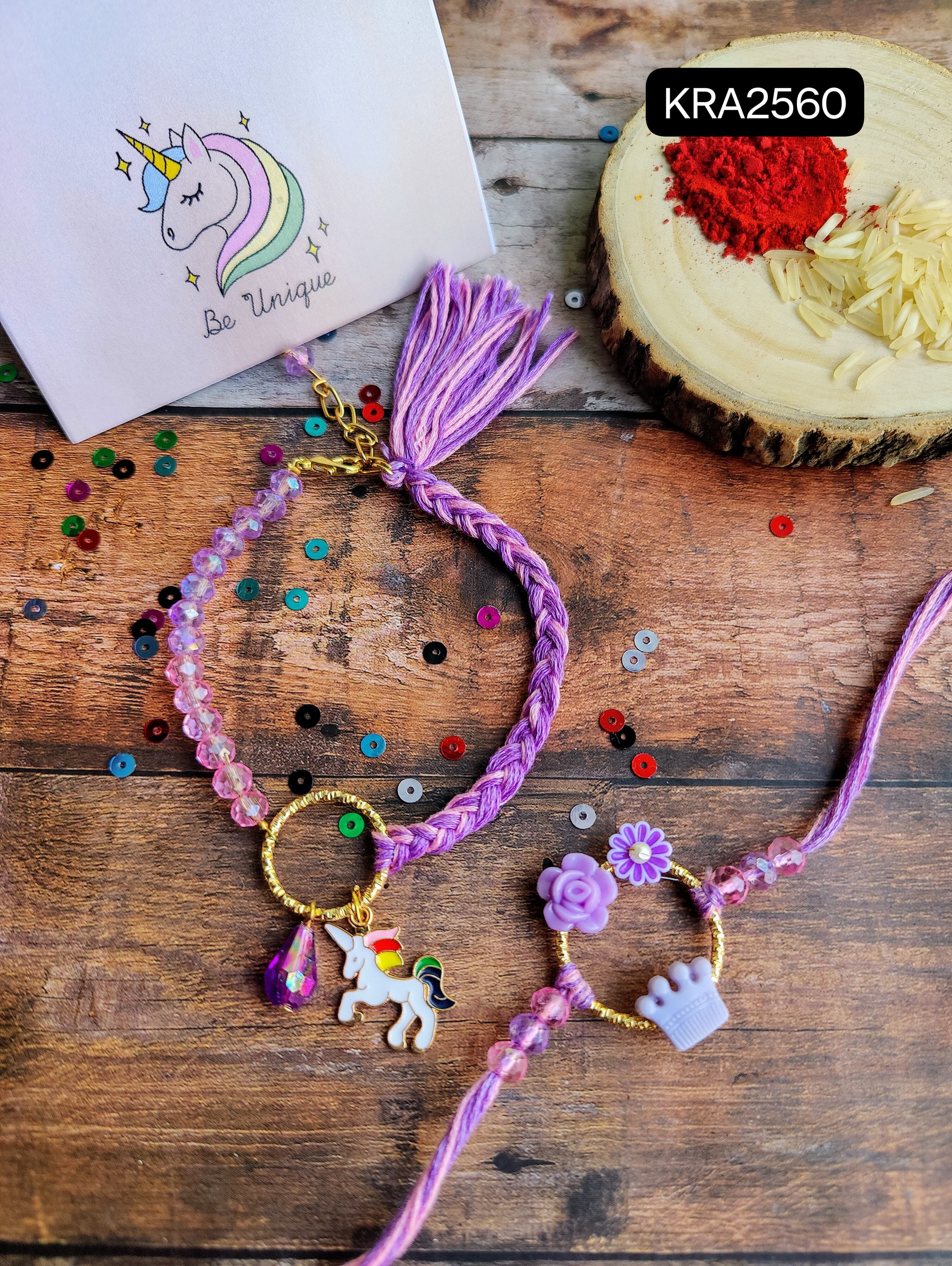 Unicorn Lovers Designer Rakhi & Bracelet Set (KRA2560)