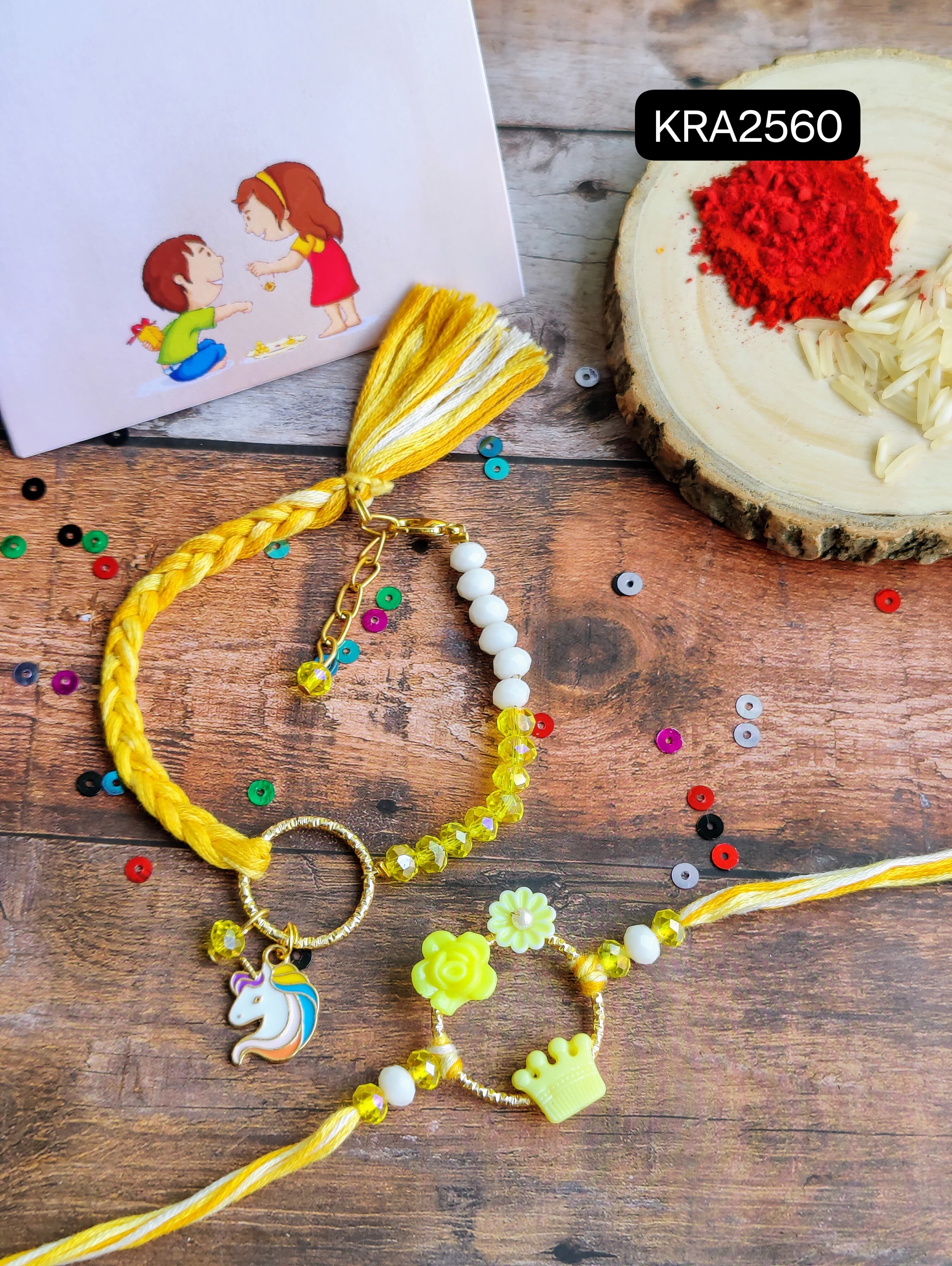 Unicorn Lovers Designer Rakhi & Bracelet Set (KRA2560)