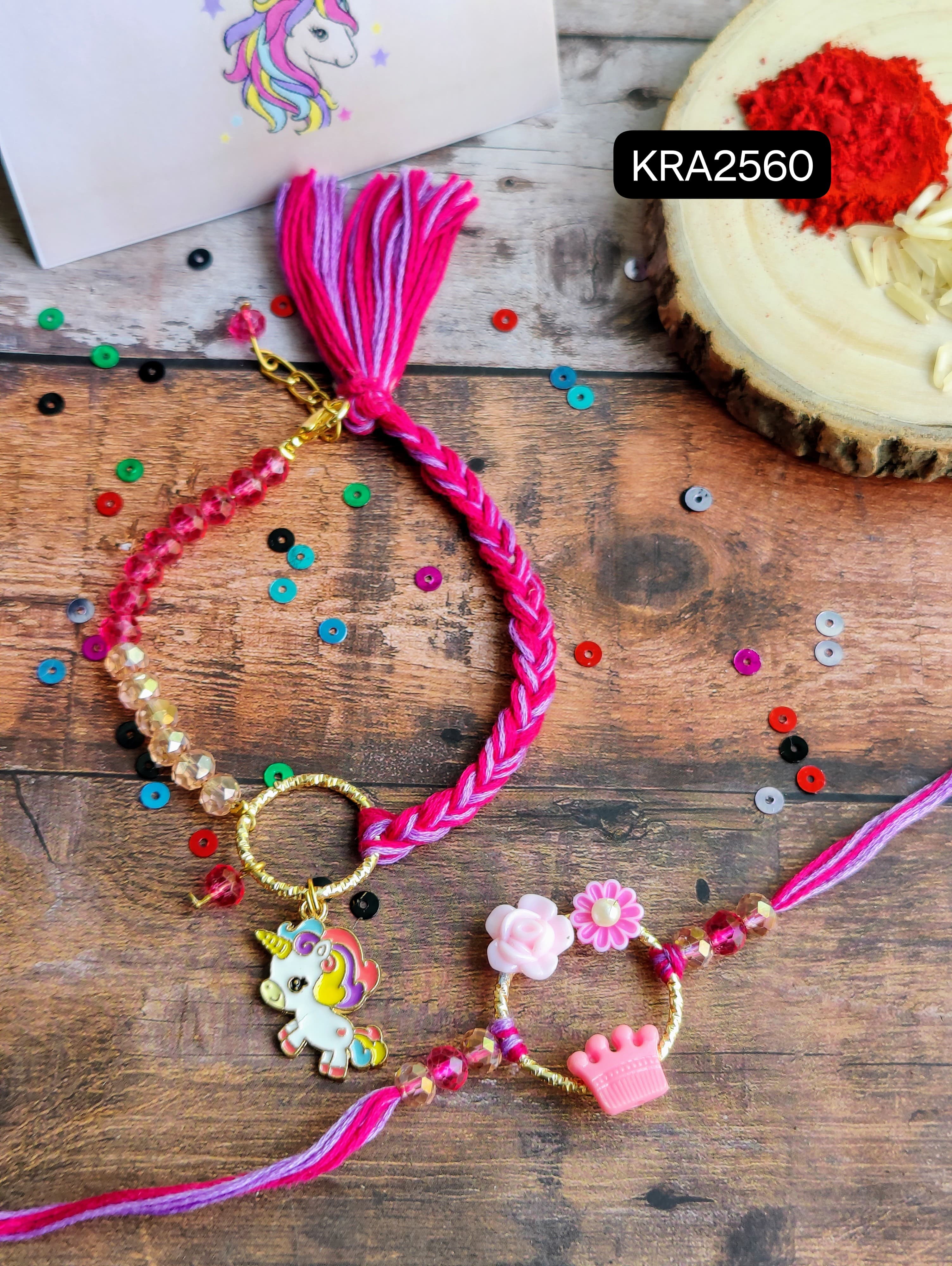 Unicorn Lovers Designer Rakhi & Bracelet Set (KRA2560)