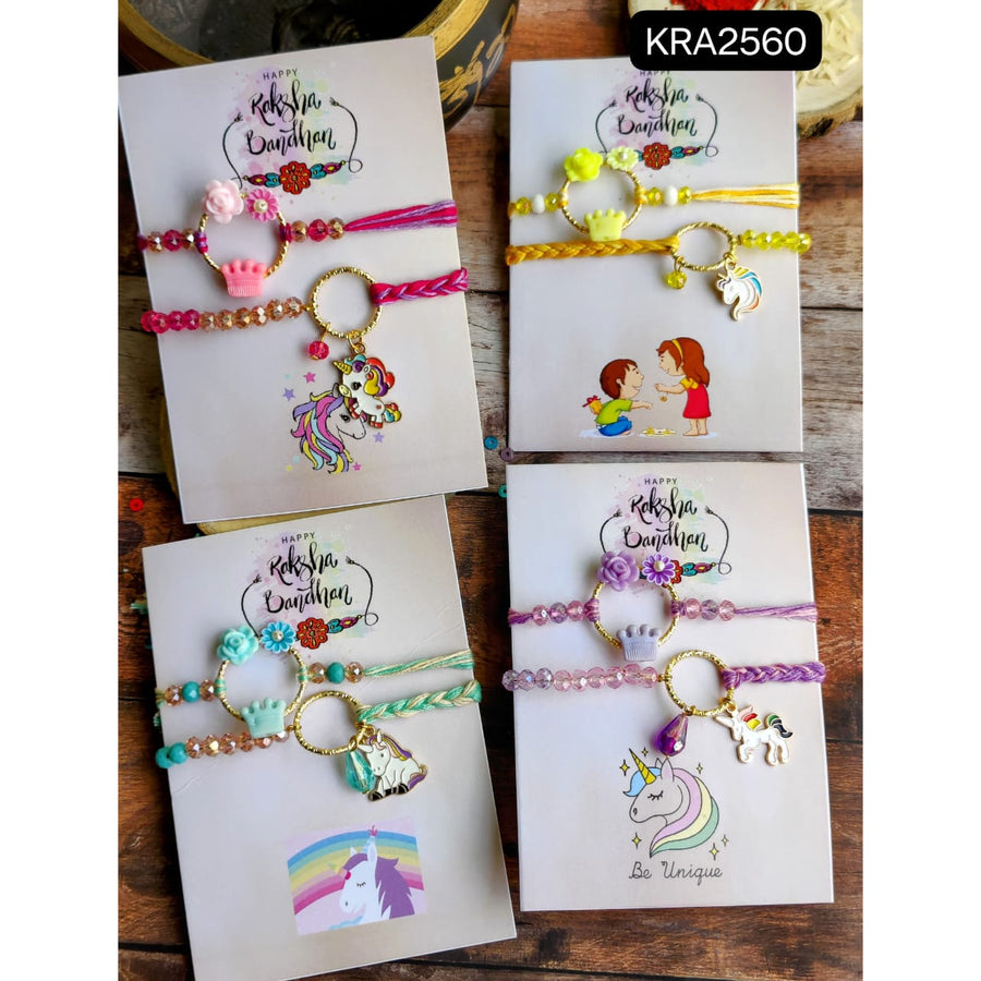Unicorn Lovers Designer Rakhi & Bracelet Set (KRA2560)