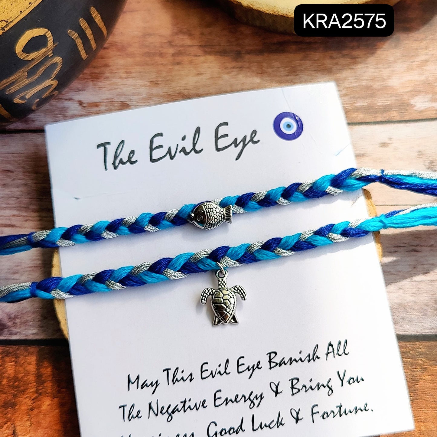 Metal Charms Braided Rakhi (KRA2575)