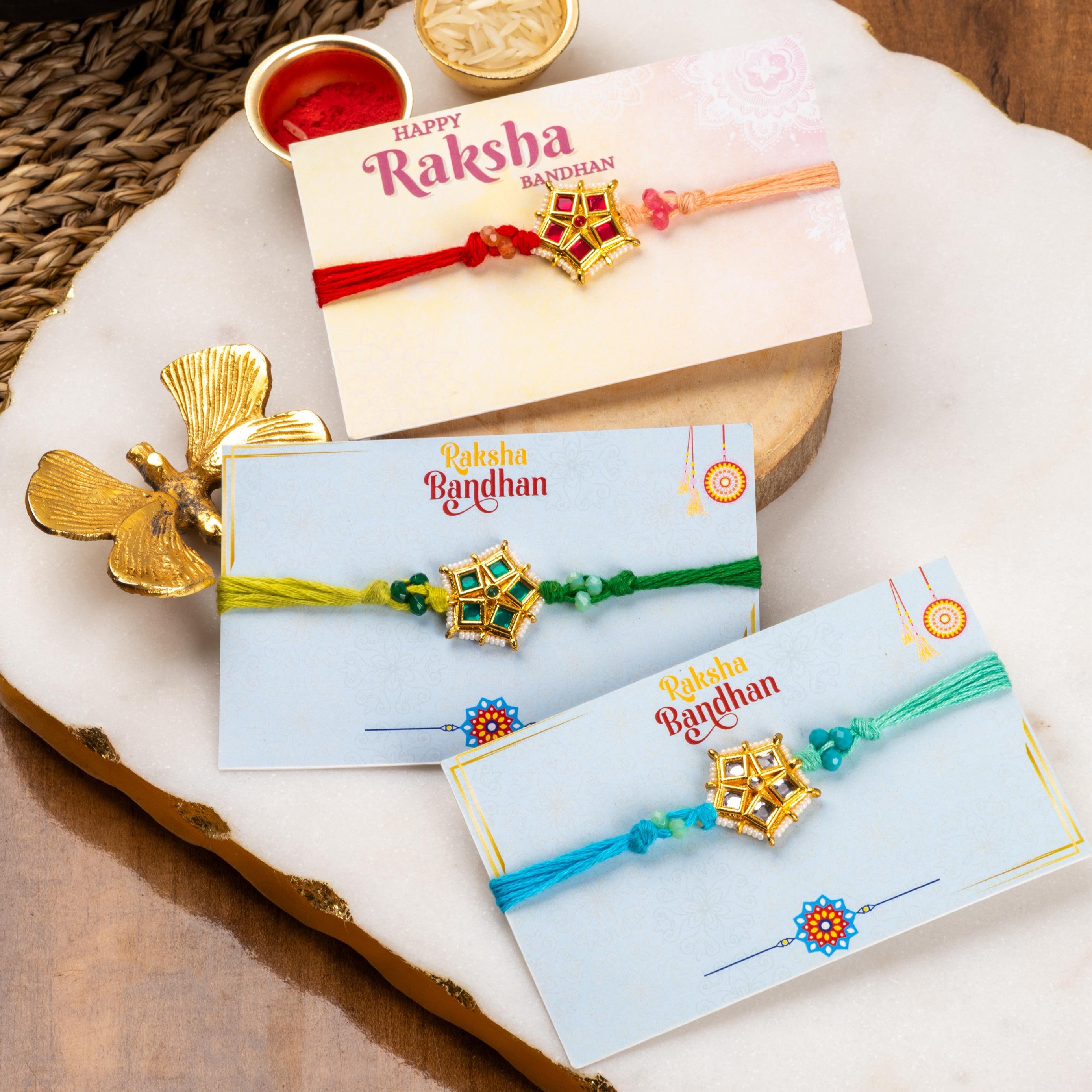 Kundan Half Half Concept Rakhi (KRA25603)