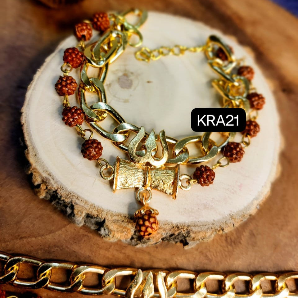 Shivji Trishool & Rudraksha Bracelet (KRA21)