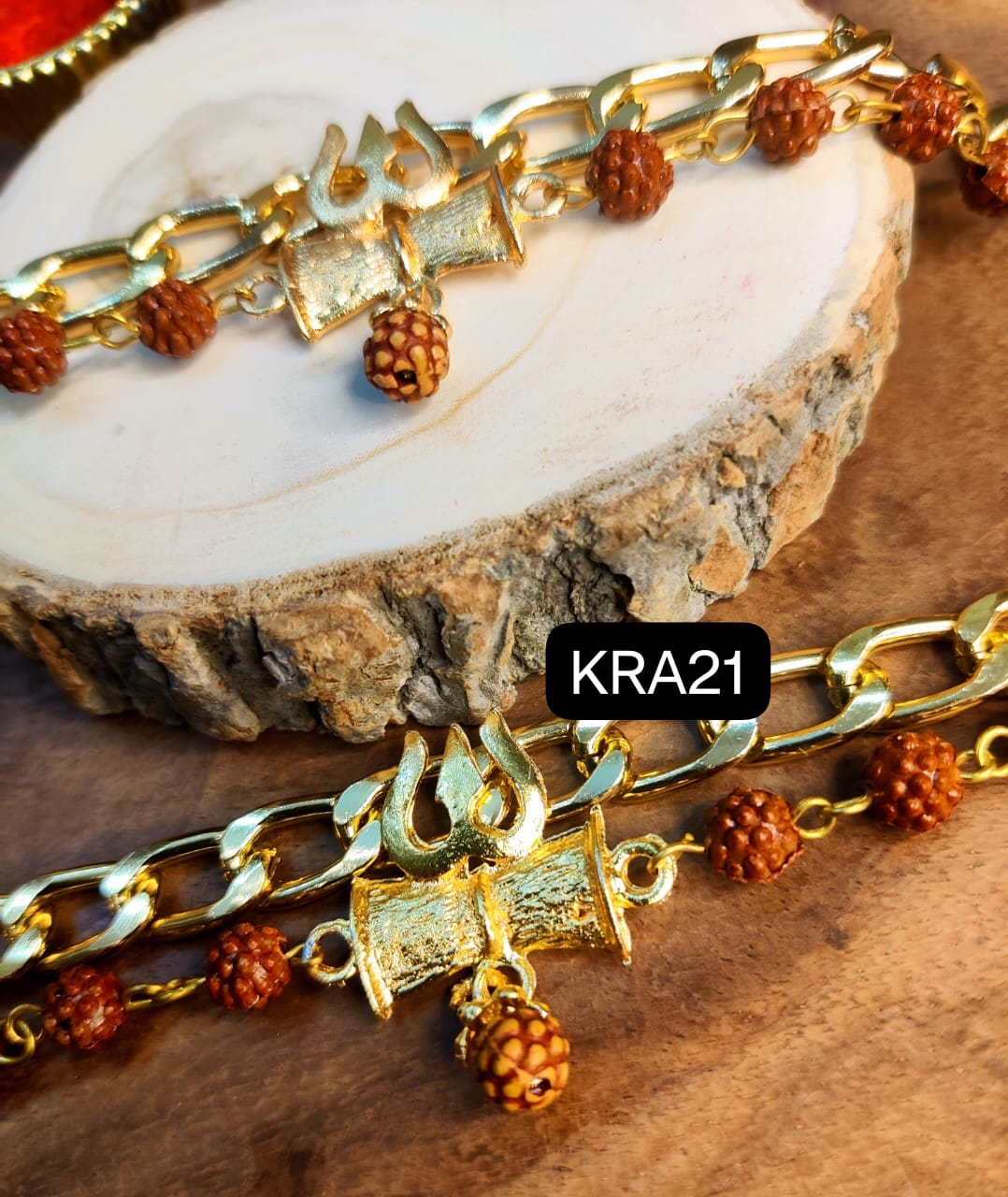 Shivji Trishool & Rudraksha Bracelet (KRA21)