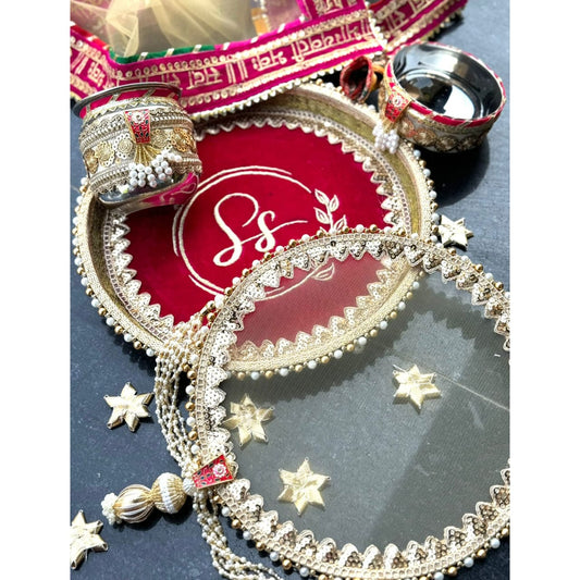 Premium Quality Royal Saga Velvet Thali Set LP06