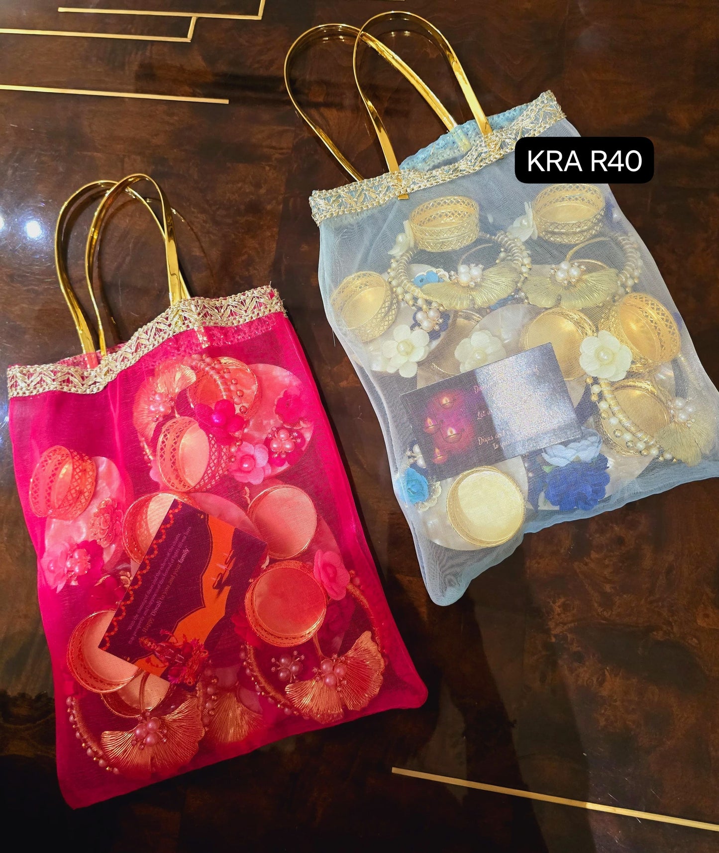 Mother Of Pearls (MOP) Evil Eye Rangoli Set With Gift Bag KRA R40