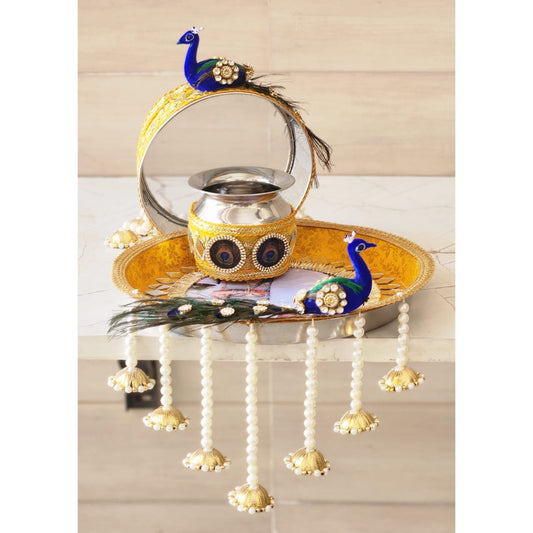 Peacock Thali Set With Latkan K-Ht022