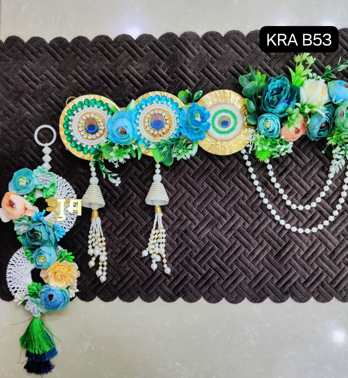 Floral Bandhanwar With Side Hangings KRA B53