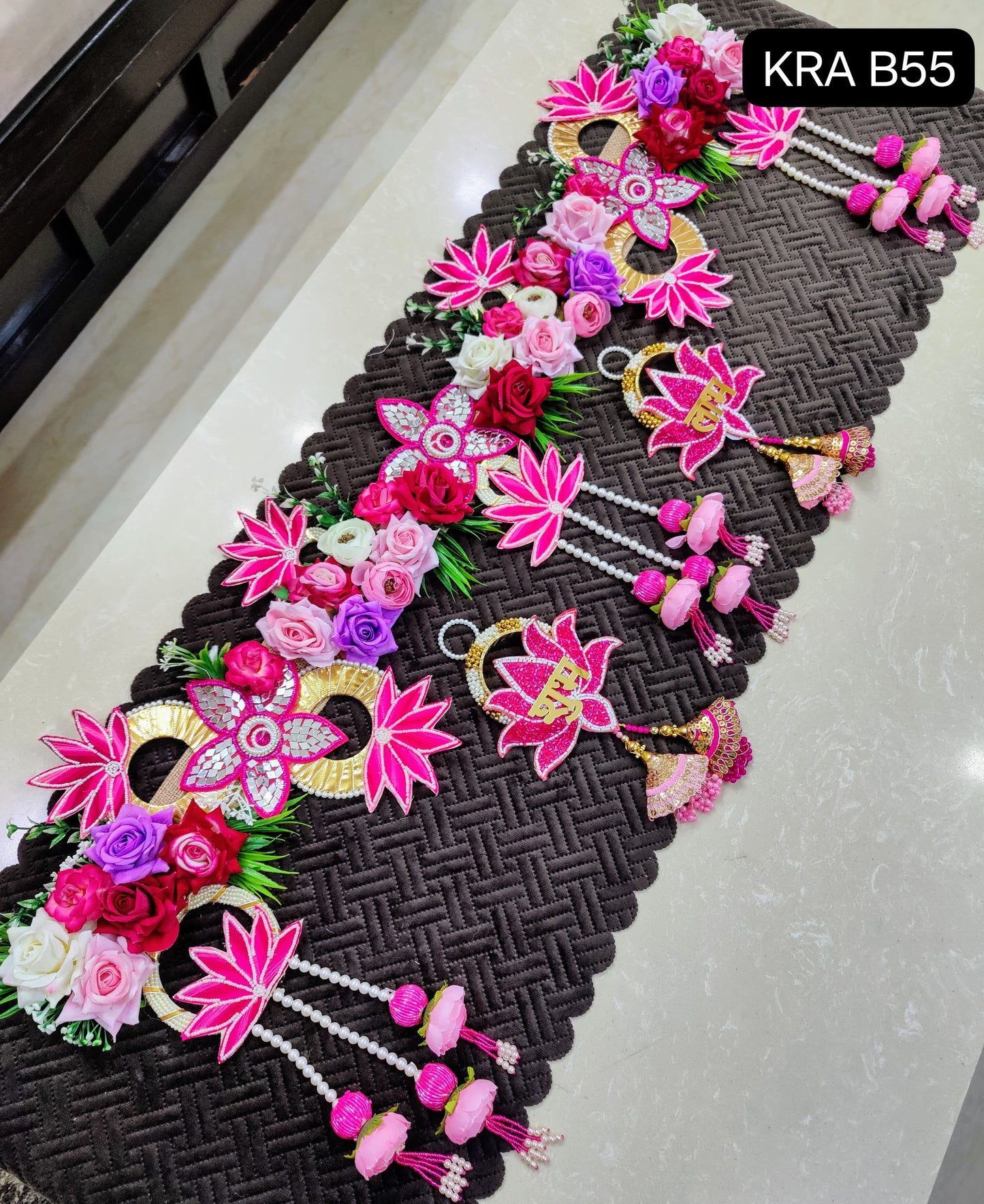 Heavy Lotus Rose Bandhanwar With Side Hanging KRA B55