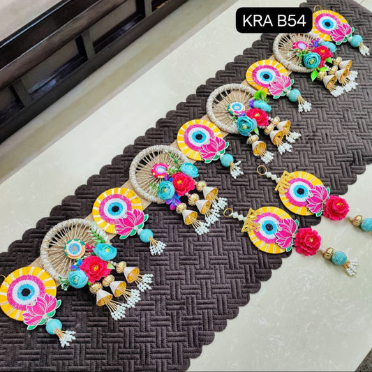 Evil Eye Lotus Bandhanwar With Side Hanging KRA B54