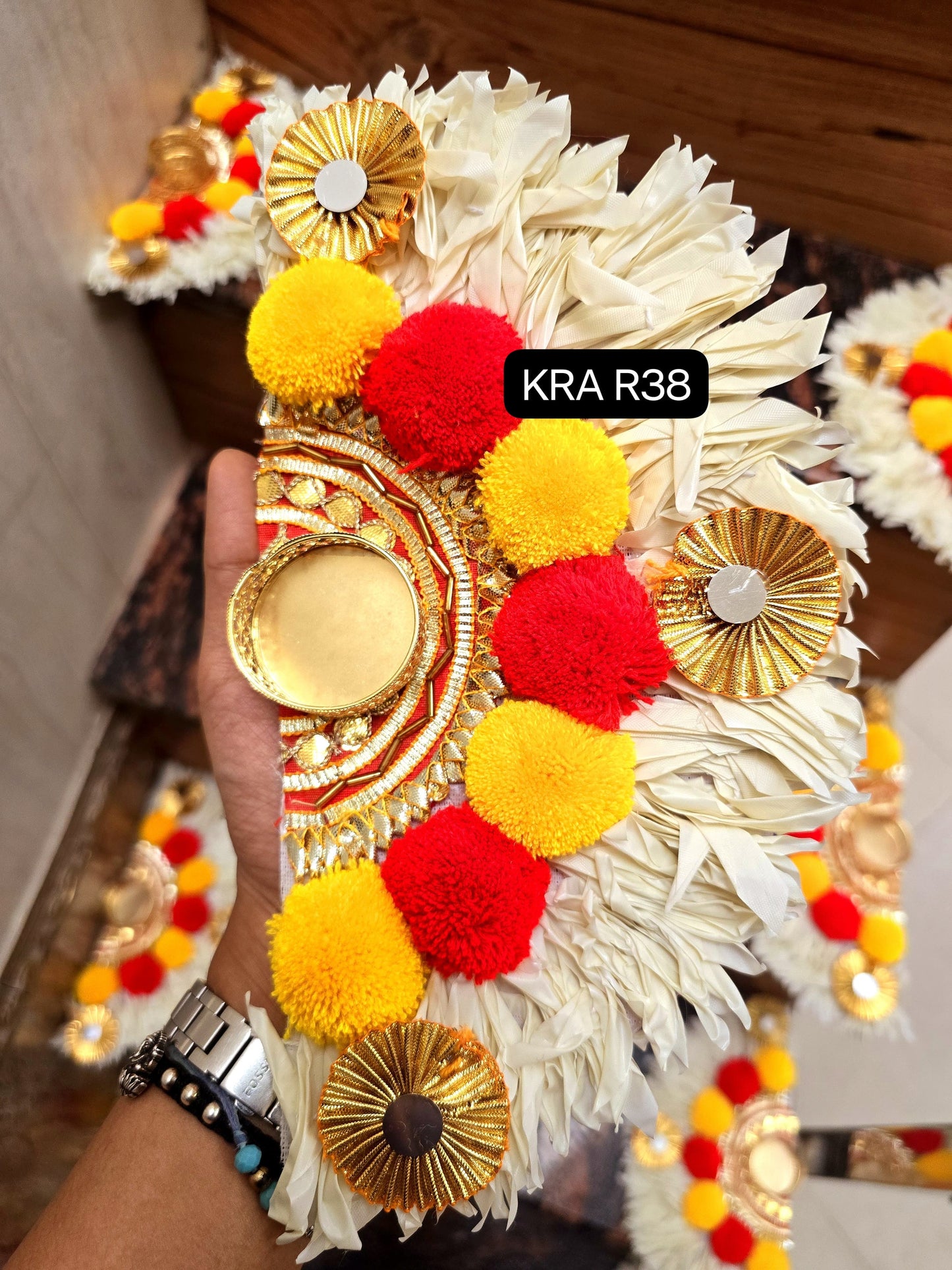 Gajra Gotapatti Half Circle Stair Mat KRA R38