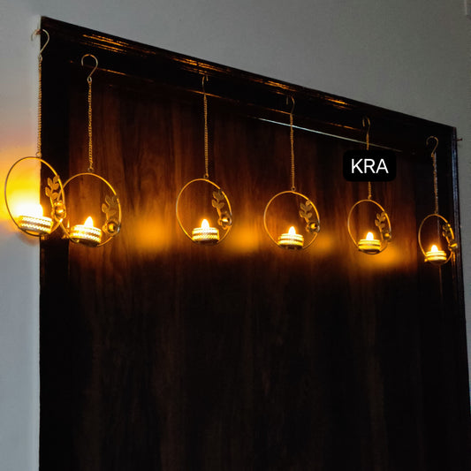 Metal Rose T-light Holder Hanging