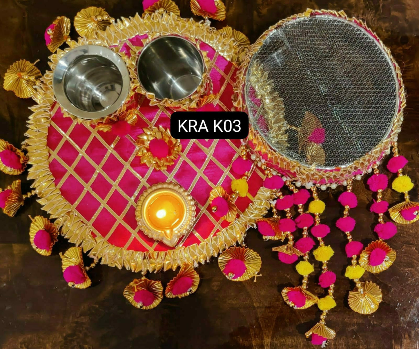Karwachauth Pom Pom Thali Combo KRA K03