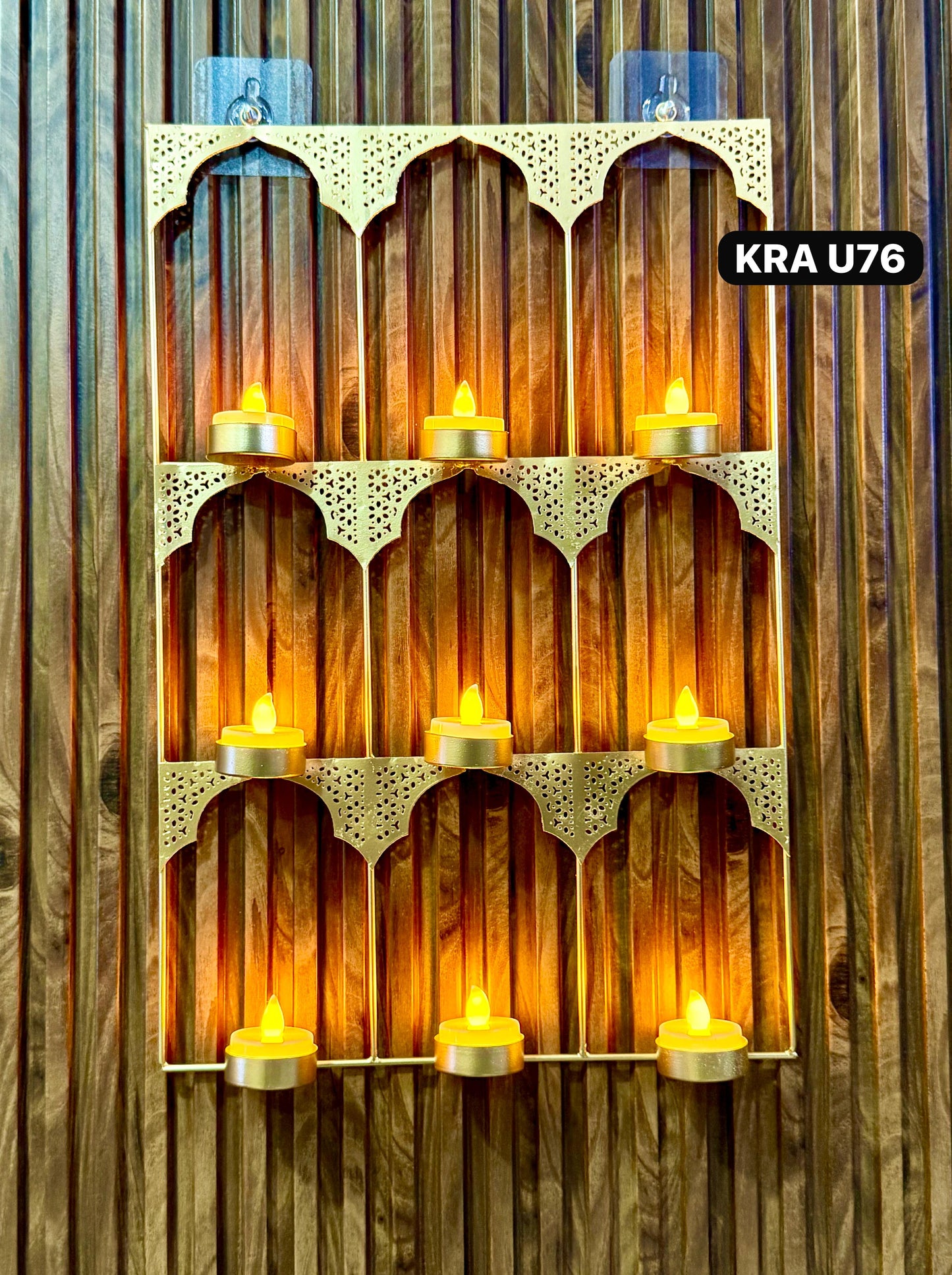 Jharoka Metal Tea Light Holder Wall Hanging KRA U76