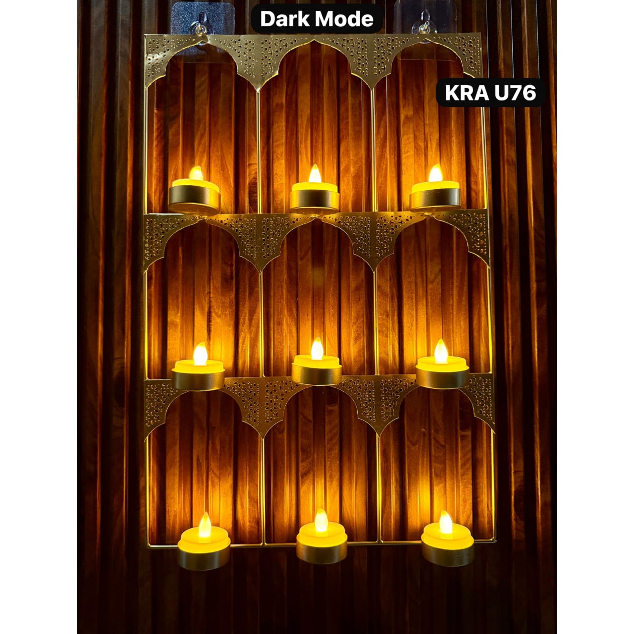 Jharoka Metal Tea Light Holder Wall Hanging KRA U76