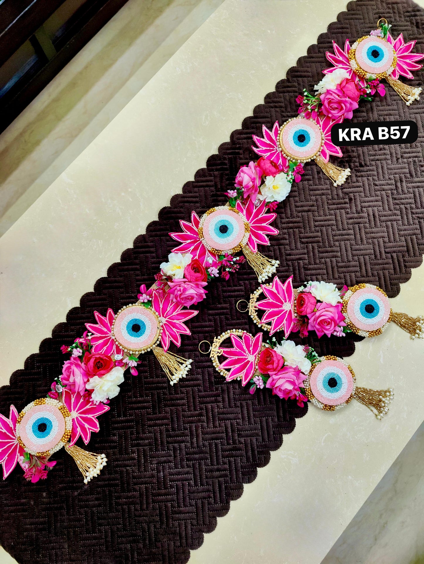 Evil Eye Bandhanwar With Shubh Labh Side Hangings KRA B57