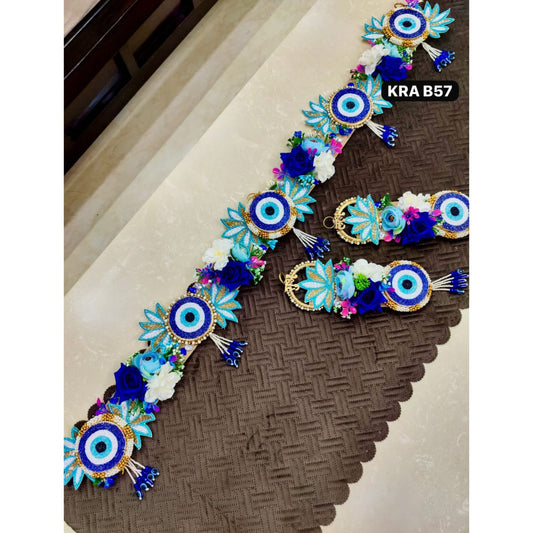 Evil Eye Bandhanwar With Shubh Labh Side Hangings KRA B57