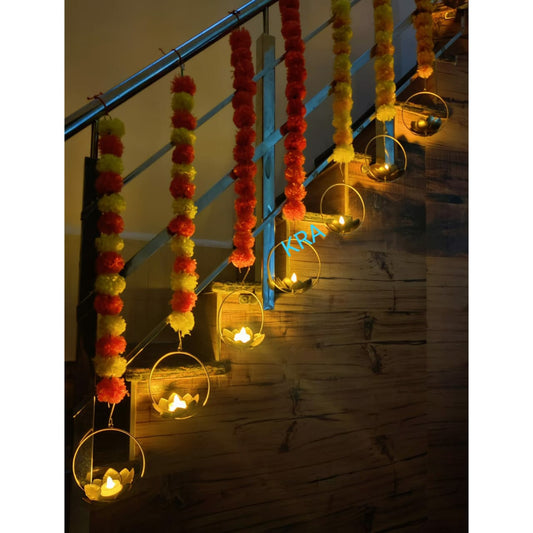 Metal Ring Lotus Hanging KRA H30