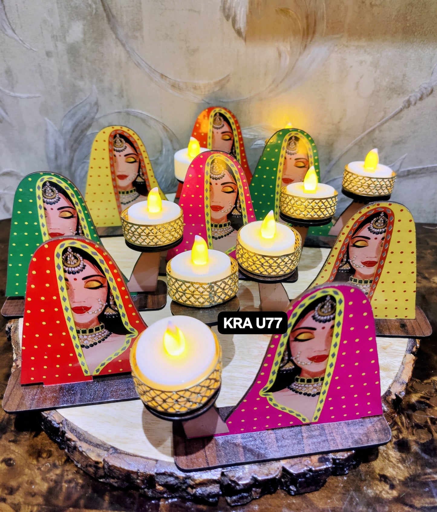 Traditional Ranisa Tea Light Candle Holder Set KRA U77