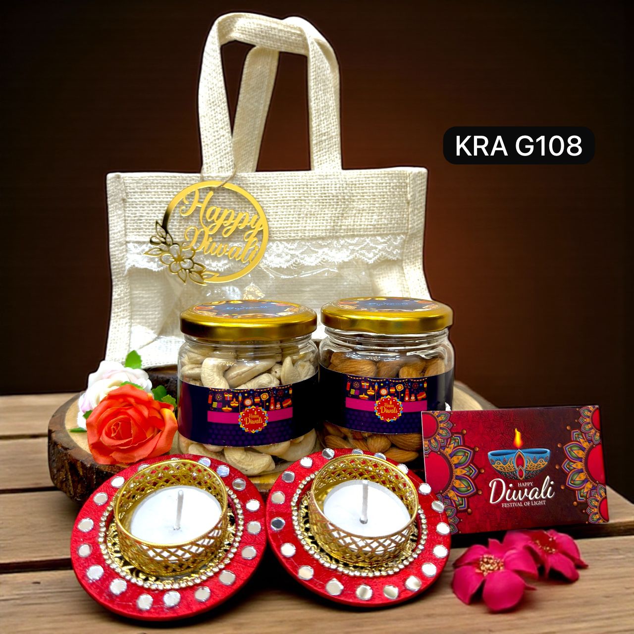 Mini Jute Bag Diwali Hamper KRA G108
