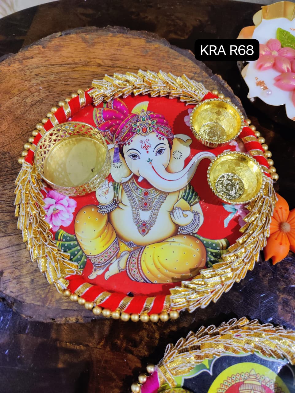 Ganpati Ji Aarti/Rangoli Platter KRA R68