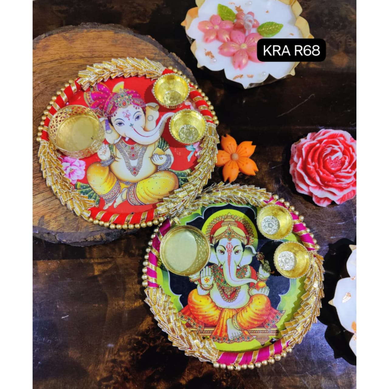 Ganpati Ji Aarti/Rangoli Platter KRA R68