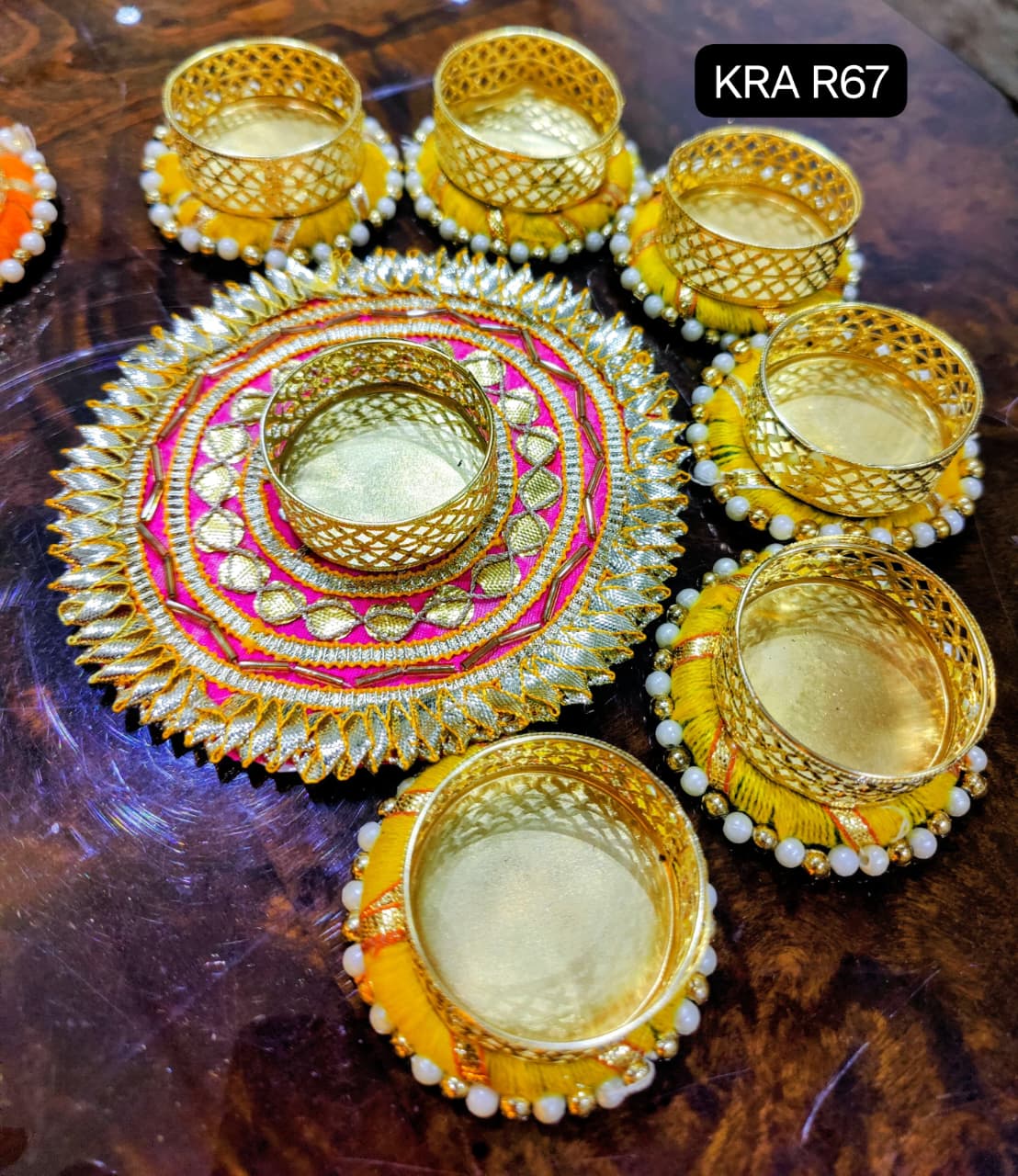 Gotapatti Mini Rangoli Set Of 7 Pieces KRA R67