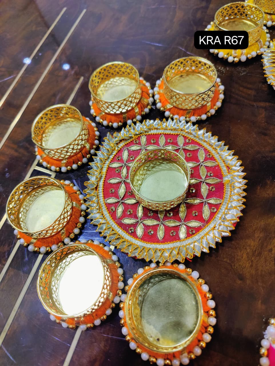 Gotapatti Mini Rangoli Set Of 7 Pieces KRA R67