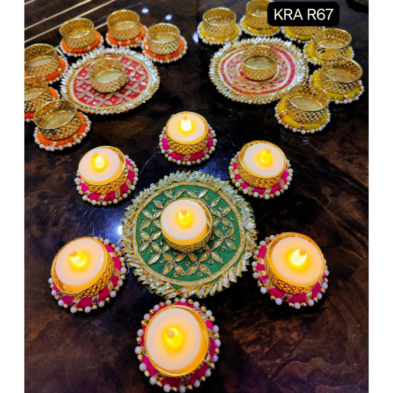 Gotapatti Mini Rangoli Set Of 7 Pieces KRA R67
