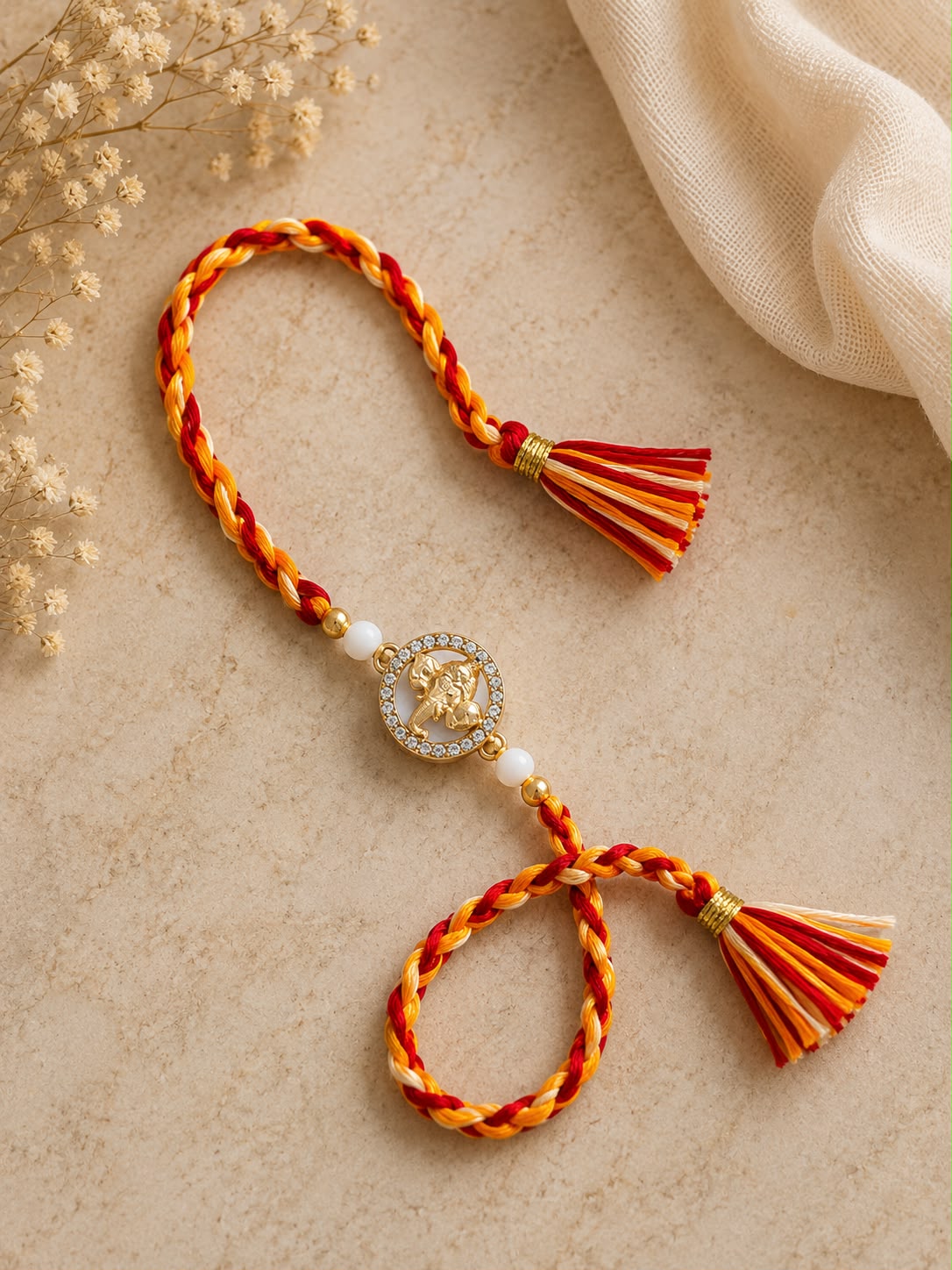 Ganesha Rakhi With Heavy Tassel