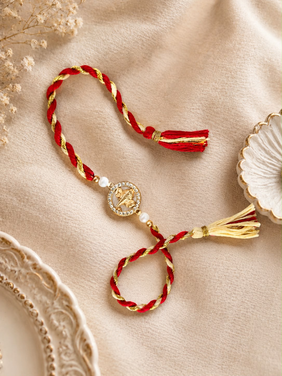Ganesha Rakhi With Heavy Tassel
