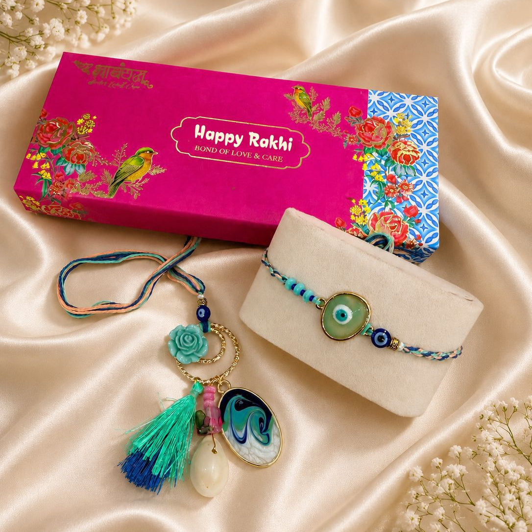 Evil Eye Bhaiya Bhabhi Rakhi Set