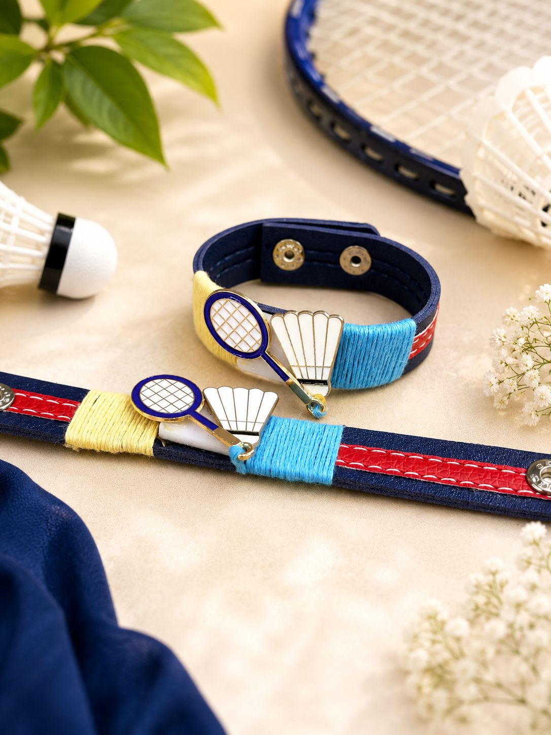 Badminton Theme Rakhi Band