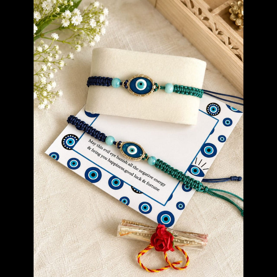 Adjustable Knob Evil Eye Rakhi