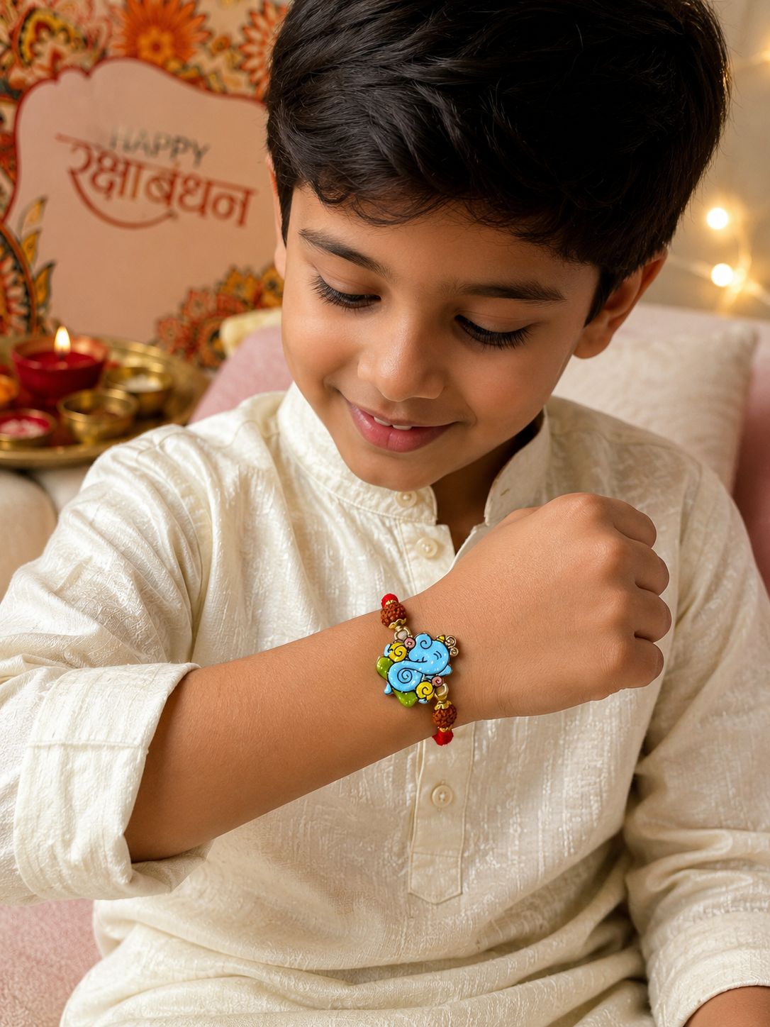 Ganesha Rakhi With Rudraksh