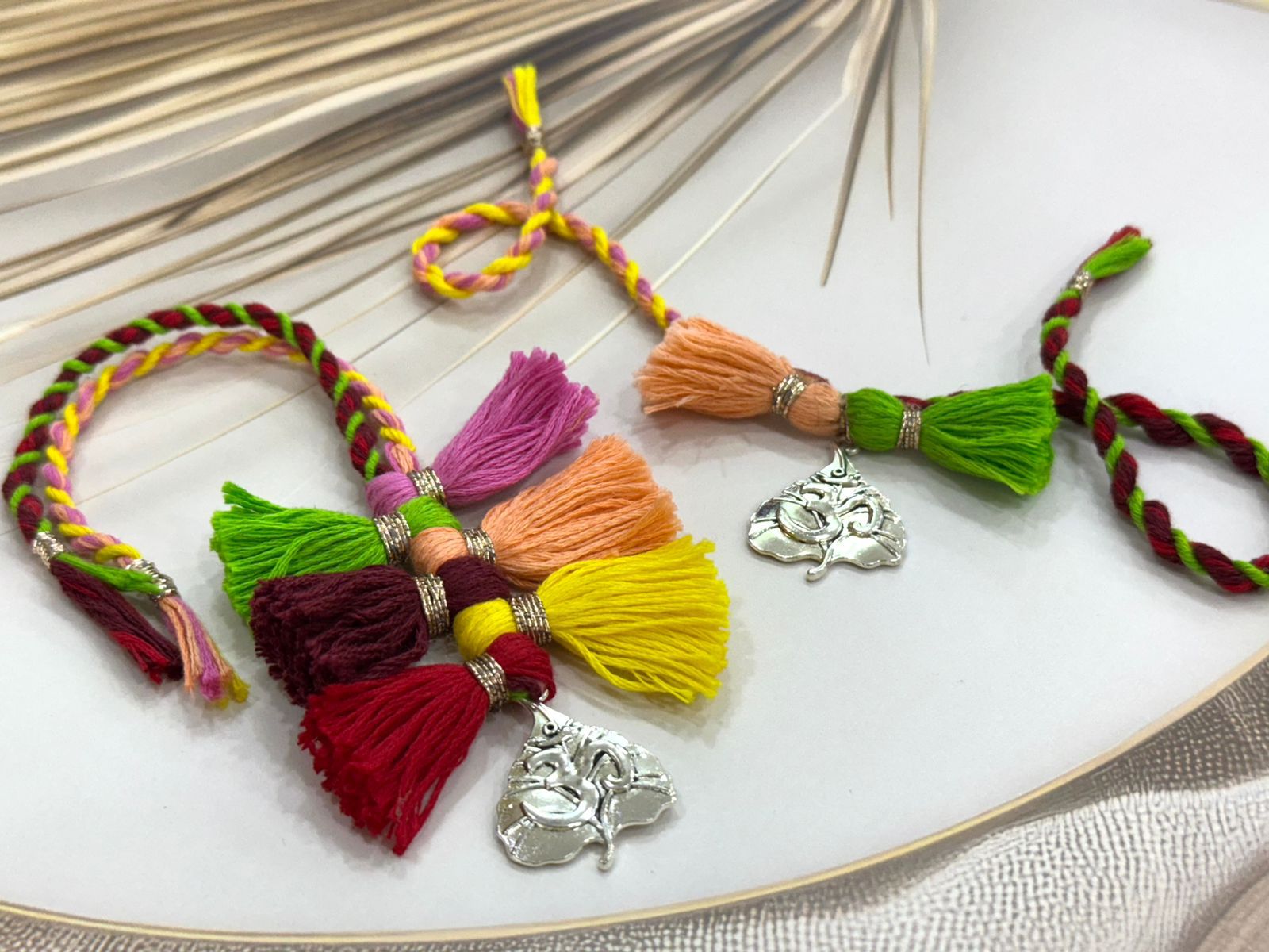 Oxidized Ganesha & Om Rakhi & Lumba Set