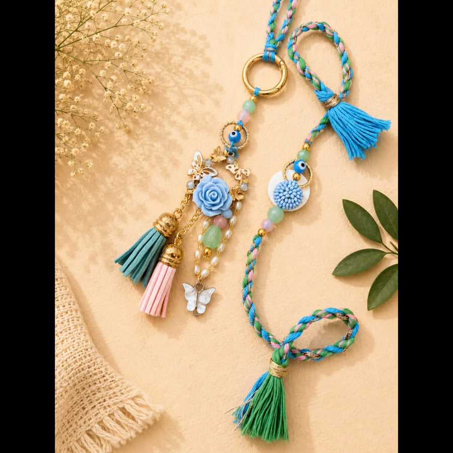 Pastel Floral Purse Hanging Lumba & Rakhi Set