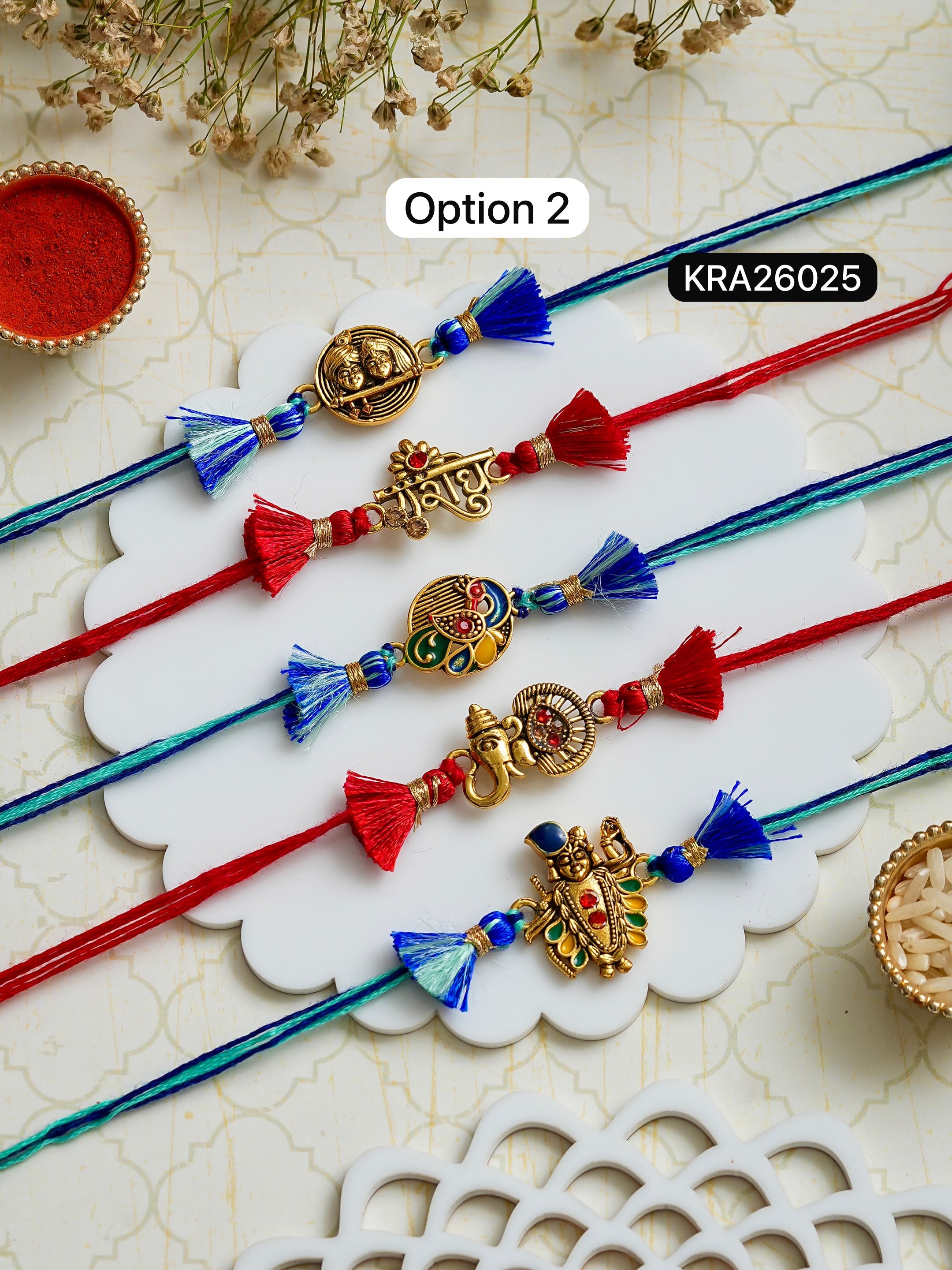 Meenakari God Rakhi Set (KRA26025)