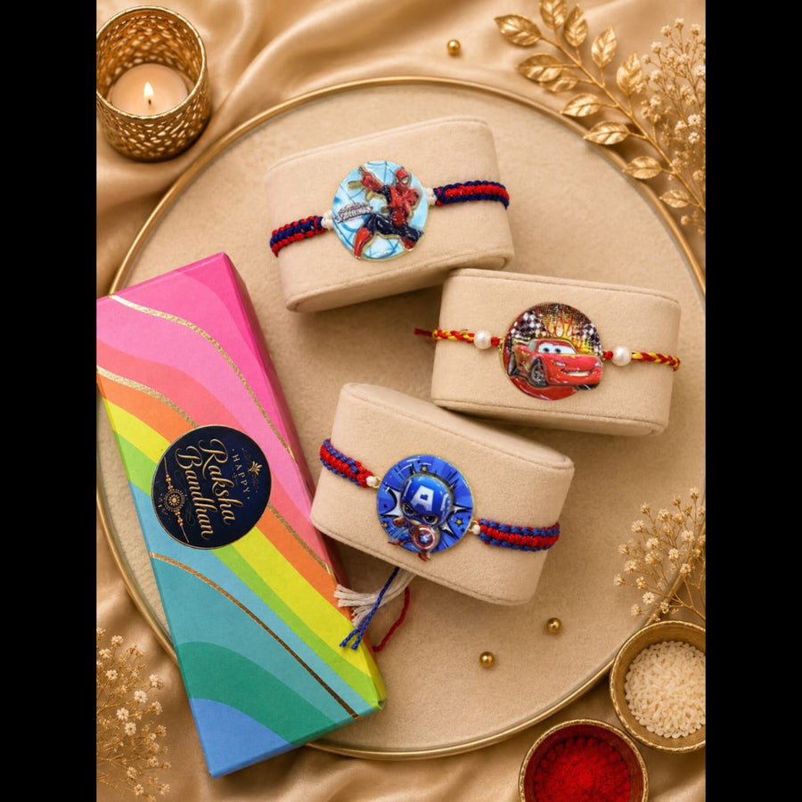 Magnetic Superhero & Cars Kids Rakhi