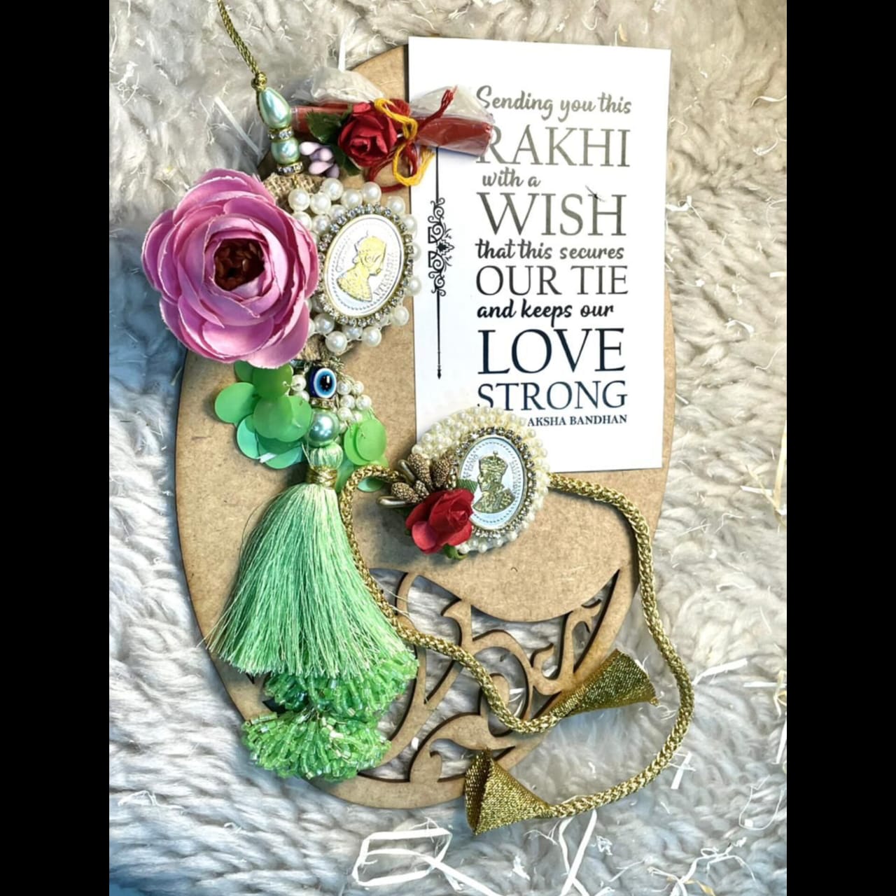 Silver Coin Rakhi Set