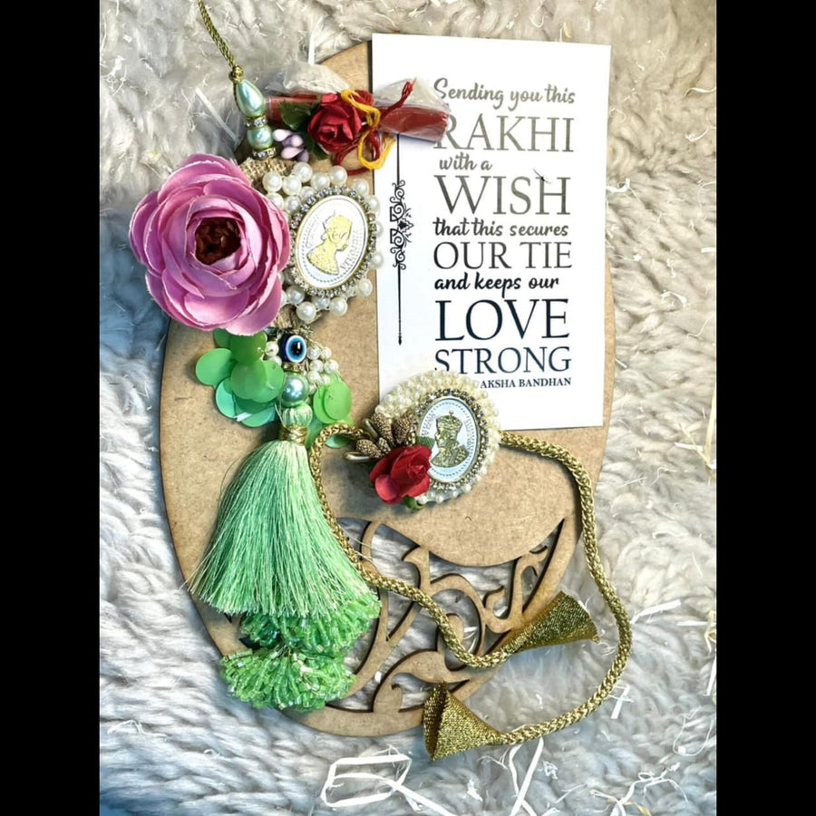 Silver Coin Rakhi Set