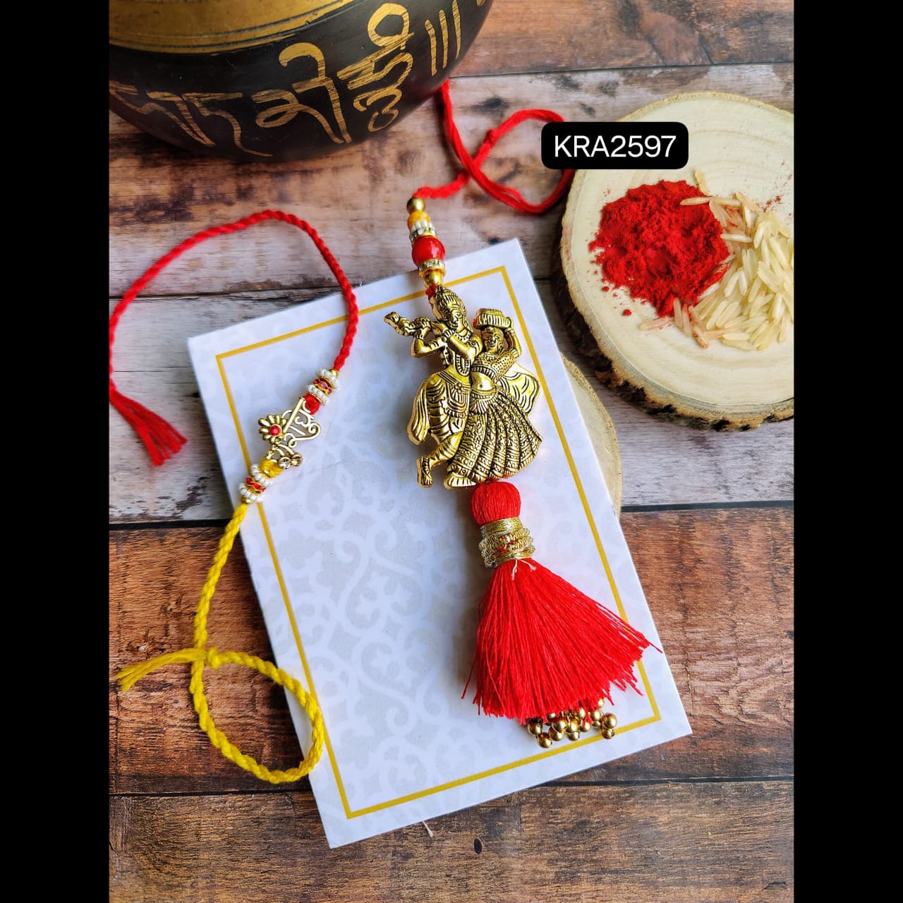 Radha Krishna Rakhi & Lumba Set (KRA2597)